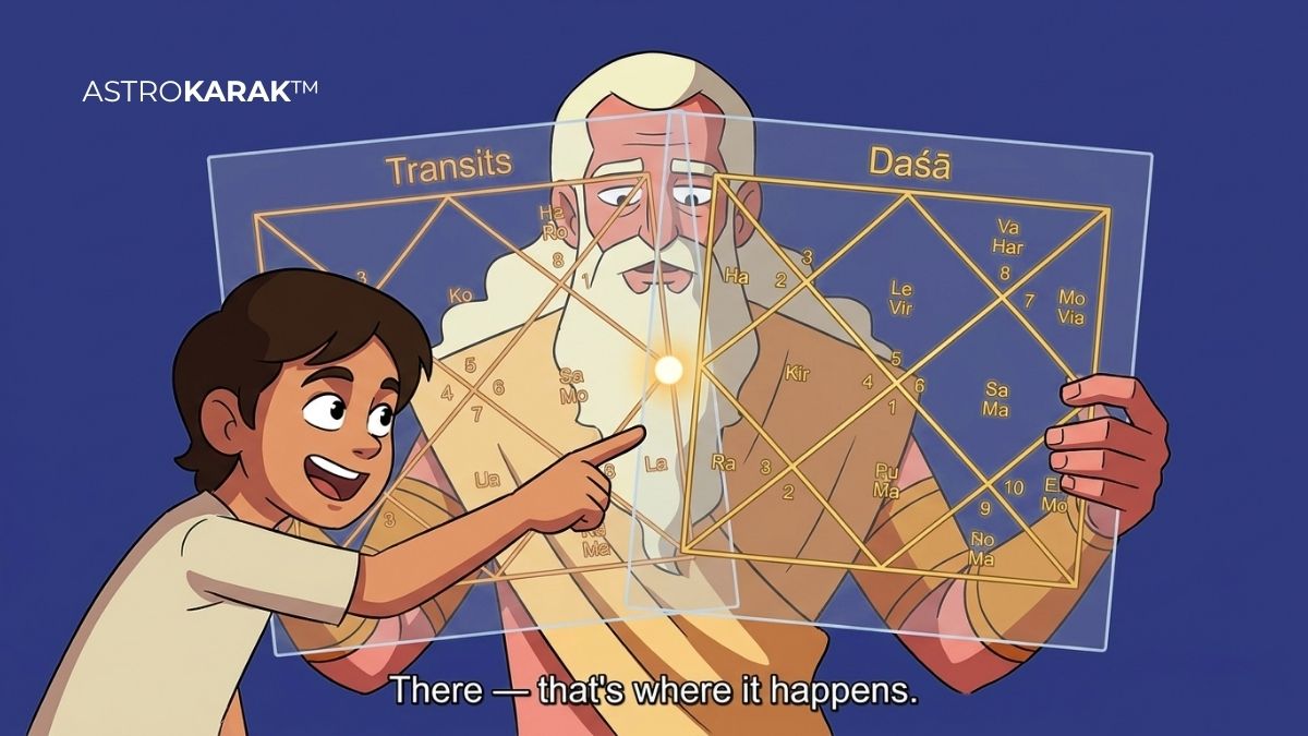 Daśā vs Transit in Vedic Astrology: How to Combine Both for Precise Timing